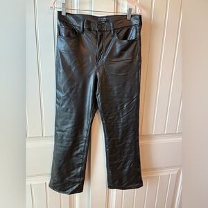 Banana Republic Faux Leather Black Cropped Bootcut Pants